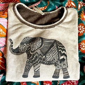Faded Cropped Elephant Sweatshirt